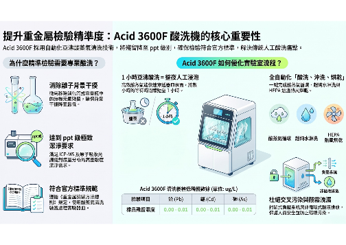 【新機上市】提升重金屬檢驗精準度的最後一哩路：Acid 3600F 酸蒸氣清洗裝置
